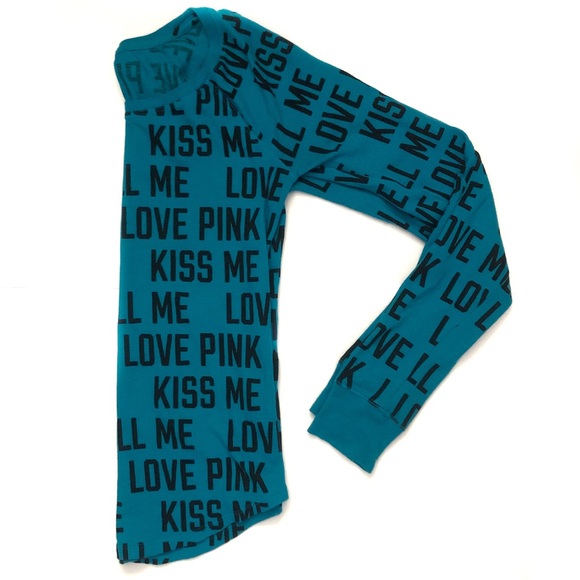 NWOT | PINK | TEAL LOVE ME CALL ME KISS ME TEE - Picture 5 of 7